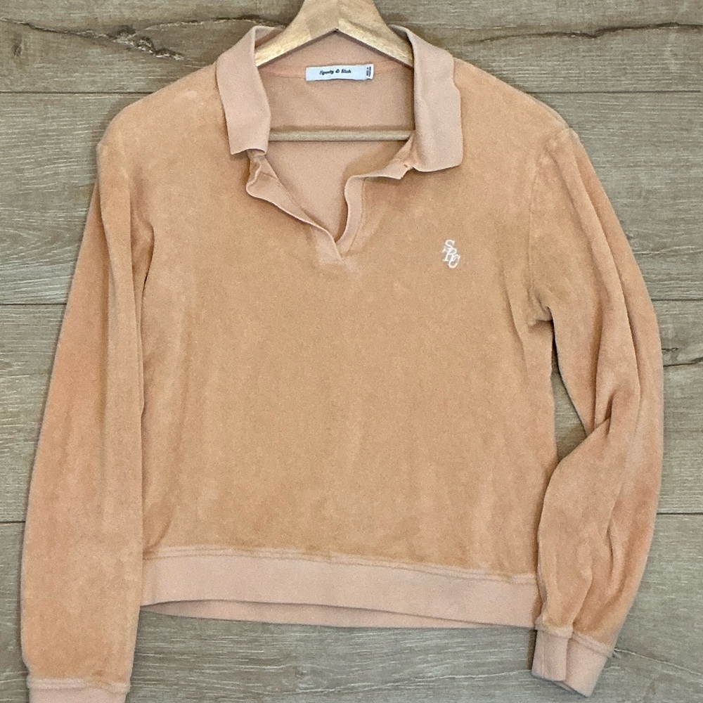 Sporty & Rich Tan V-Neck Sweater